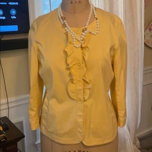 Talbots 3/4 length sunny yellow jacket